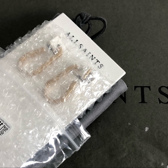 NWT All Saints Luna hoop earrings in gold brass - Picture 5 of 6